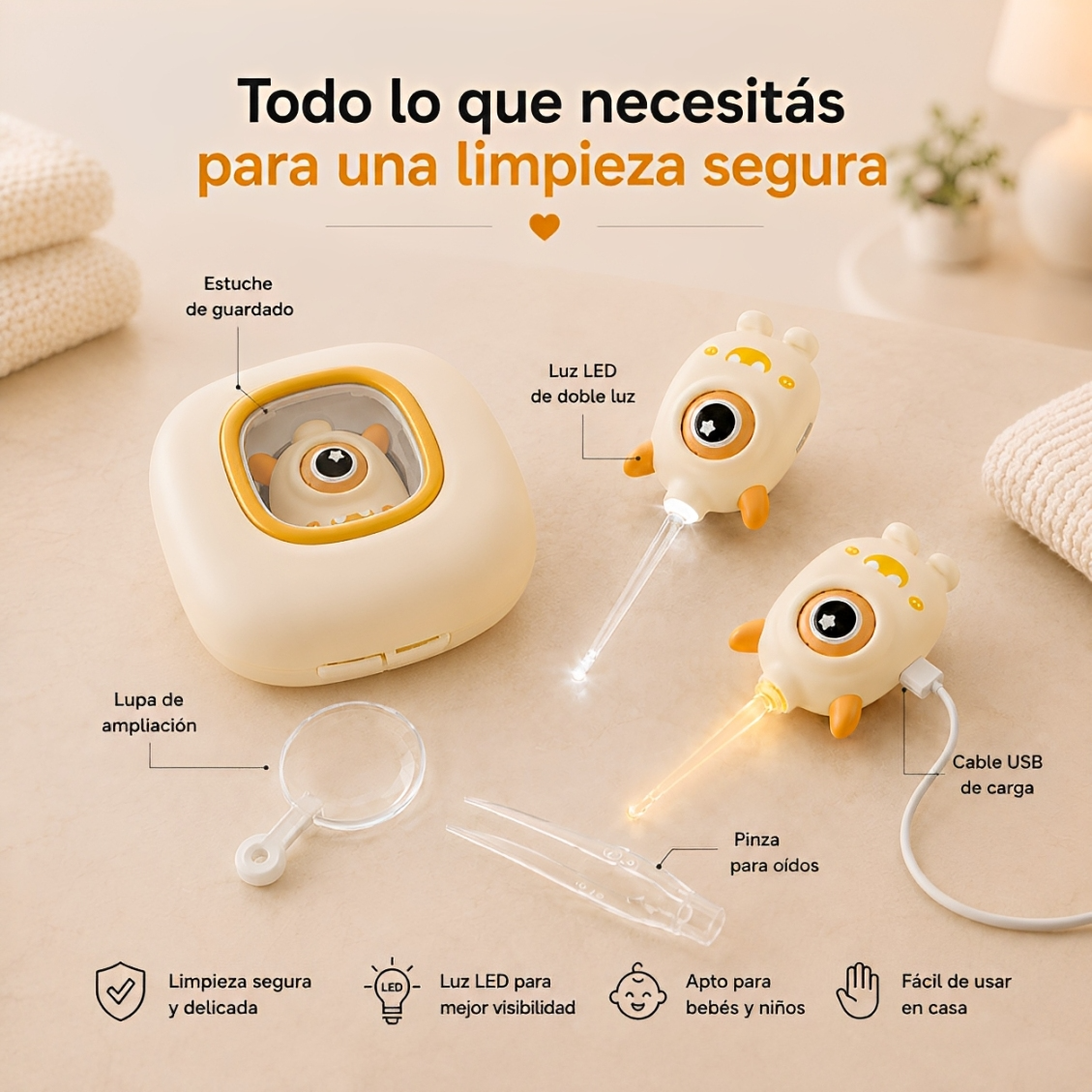 Kit de limpieza de Oídos infantil